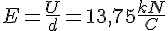 LaTex: E = \frac{U}{d} = 13,75\frac{kN}{C}
