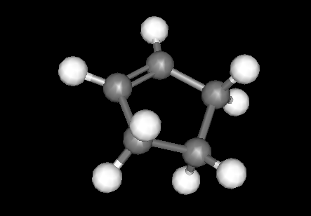 3D model af Cyclohexen før additionsreaktion med Brom